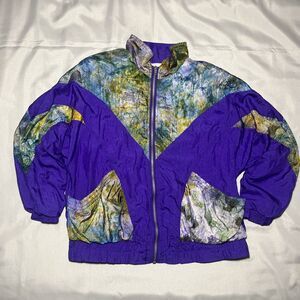 Vintage 80's 90's RE Sport Retro Womens Size PM Windbreaker Bomber Jacket